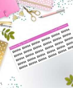 Dinner Script Stickers, Typography Stickers, Planner Stickers, Journal Stickers, Functional Planner Stickers, Stationary Stickers