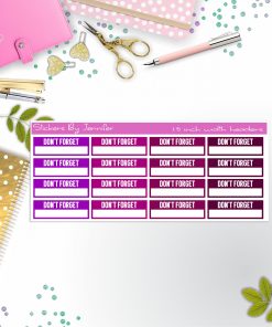 Don't Forget Quarter Boxes  Planner Stickers, Journal Stickers, Functional Planner Stickers, Stationary Stickers