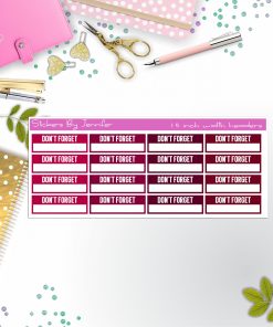 Don't Forget Quarter Boxes  Planner Stickers, Journal Stickers, Functional Planner Stickers, Stationary Stickers