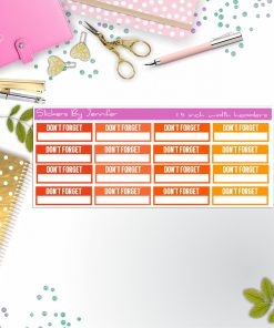 Don't Forget Quarter Boxes  Planner Stickers, Journal Stickers, Functional Planner Stickers, Stationary Stickers