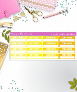 Don't Forget Quarter Boxes  Planner Stickers, Journal Stickers, Functional Planner Stickers, Stationary Stickers