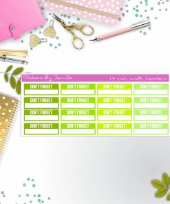 Don't Forget Quarter Boxes  Planner Stickers, Journal Stickers, Functional Planner Stickers, Stationary Stickers