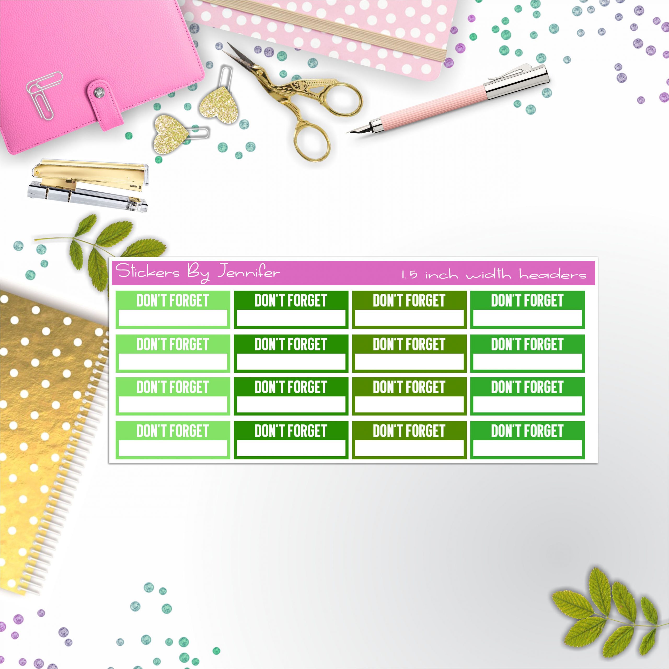 Don't Forget Quarter Boxes Planner Stickers, Journal Stickers, Functional Planner Stickers, Stationary Stickers