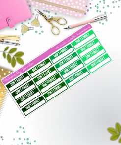 Don't Forget Quarter Boxes  Planner Stickers, Journal Stickers, Functional Planner Stickers, Stationary Stickers