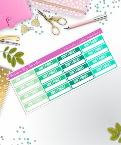 Don't Forget Quarter Boxes  Planner Stickers, Journal Stickers, Functional Planner Stickers, Stationary Stickers