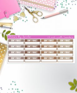 Don't Forget Quarter Boxes  Planner Stickers, Journal Stickers, Functional Planner Stickers, Stationary Stickers