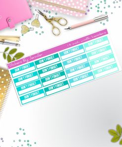 Don't Forget Quarter Boxes  Planner Stickers, Journal Stickers, Functional Planner Stickers, Stationary Stickers