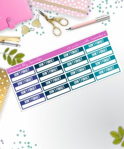 Don't Forget Quarter Boxes  Planner Stickers, Journal Stickers, Functional Planner Stickers, Stationary Stickers