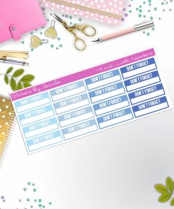 Don't Forget Quarter Boxes  Planner Stickers, Journal Stickers, Functional Planner Stickers, Stationary Stickers