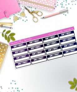 Don't Forget Quarter Boxes  Planner Stickers, Journal Stickers, Functional Planner Stickers, Stationary Stickers