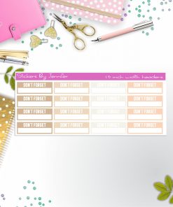 Don't Forget Quarter Boxes  Planner Stickers, Journal Stickers, Functional Planner Stickers, Stationary Stickers