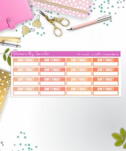 Don't Forget Quarter Boxes  Planner Stickers, Journal Stickers, Functional Planner Stickers, Stationary Stickers