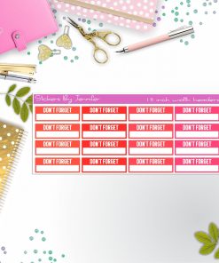 Don't Forget Quarter Boxes  Planner Stickers, Journal Stickers, Functional Planner Stickers, Stationary Stickers