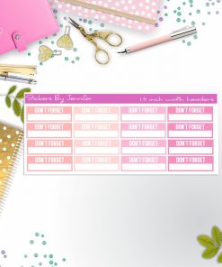 Don't Forget Quarter Boxes  Planner Stickers, Journal Stickers, Functional Planner Stickers, Stationary Stickers