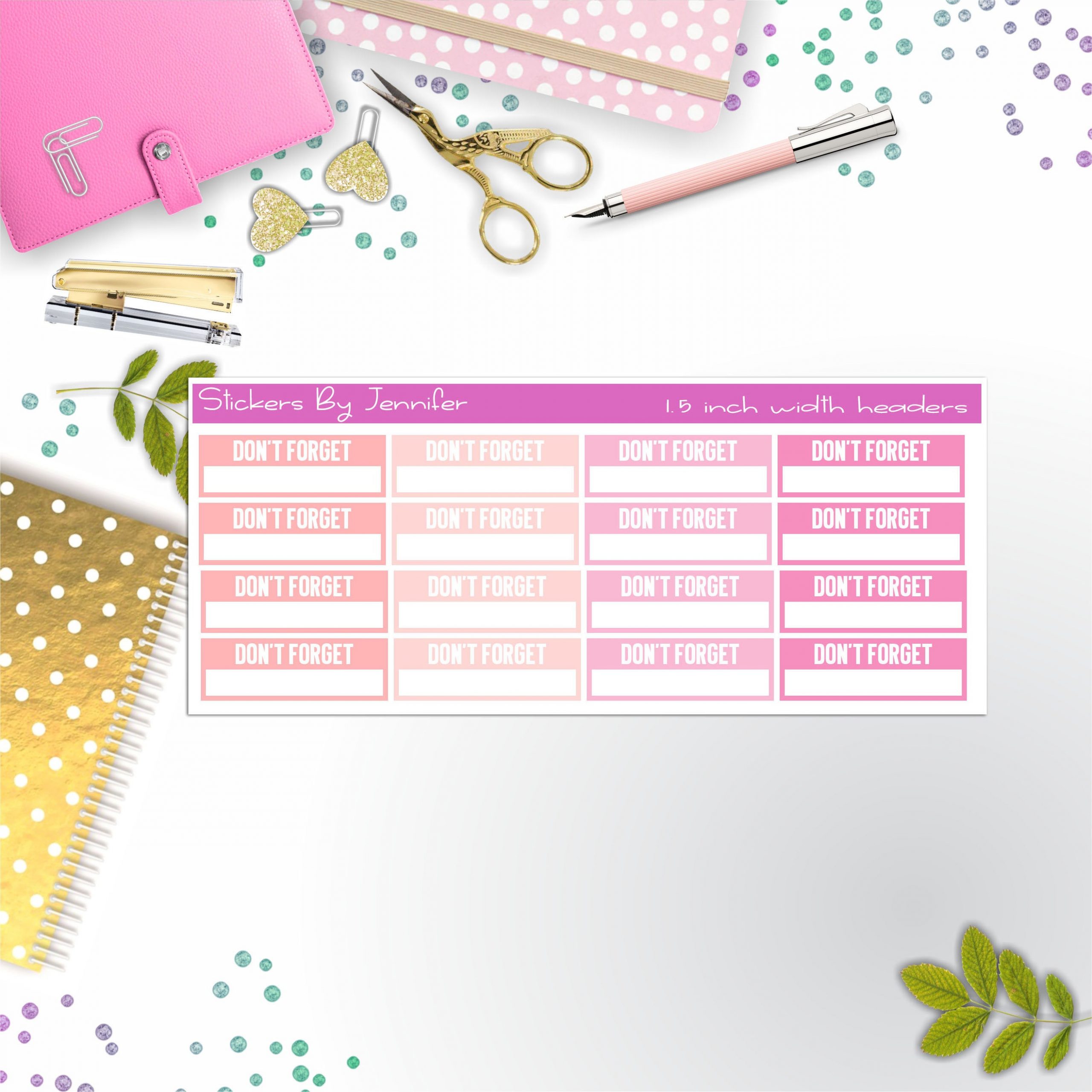 Don't Forget Quarter Boxes Planner Stickers, Journal Stickers, Functional Planner Stickers, Stationary Stickers