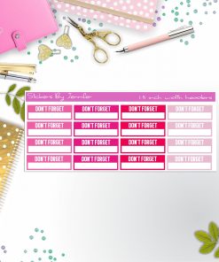 Don't Forget Quarter Boxes  Planner Stickers, Journal Stickers, Functional Planner Stickers, Stationary Stickers
