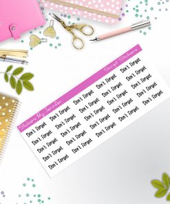 Don't Forget Script Stickers, Typography Stickers, Planner Stickers, Journal Stickers, Functional Planner Stickers, Stationary Stickers