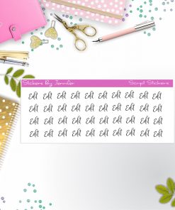 Edit Script Stickers, Typography Stickers, Planner Stickers, Journal Stickers, Functional Planner Stickers, Stationary Stickers