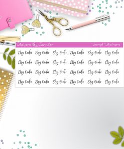 Etsy Order Script Stickers, Typography Stickers, Planner Stickers, Journal Stickers, Functional Planner Stickers, Stationary Stickers