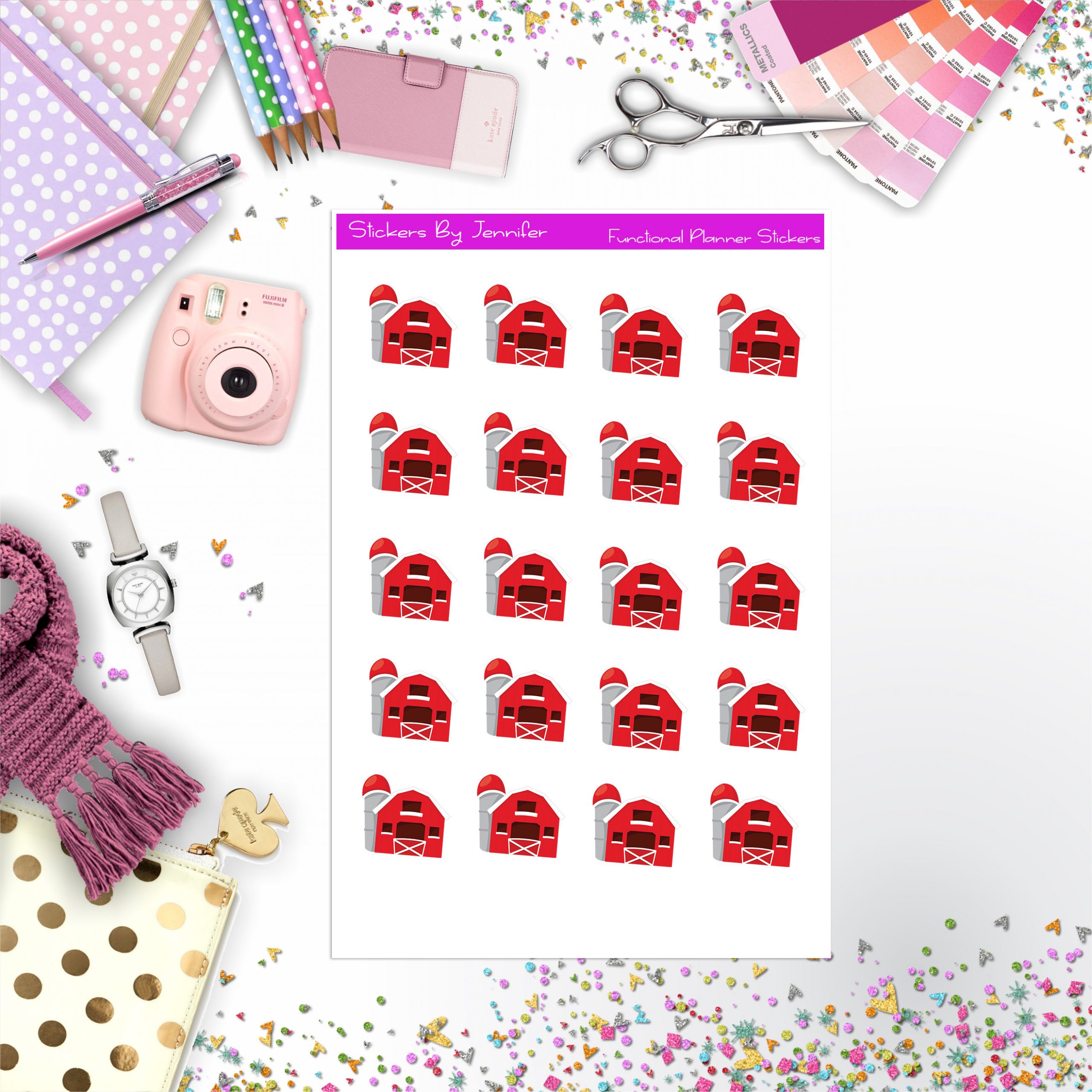 Farm Stickers, Planner Stickers, Journal Stickers, Functional Planner Stickers, Stationary Stickers