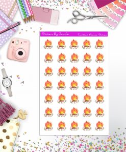 Fire Stickers, Planner Stickers, Journal Stickers, Functional Planner Stickers, Stationary Stickers