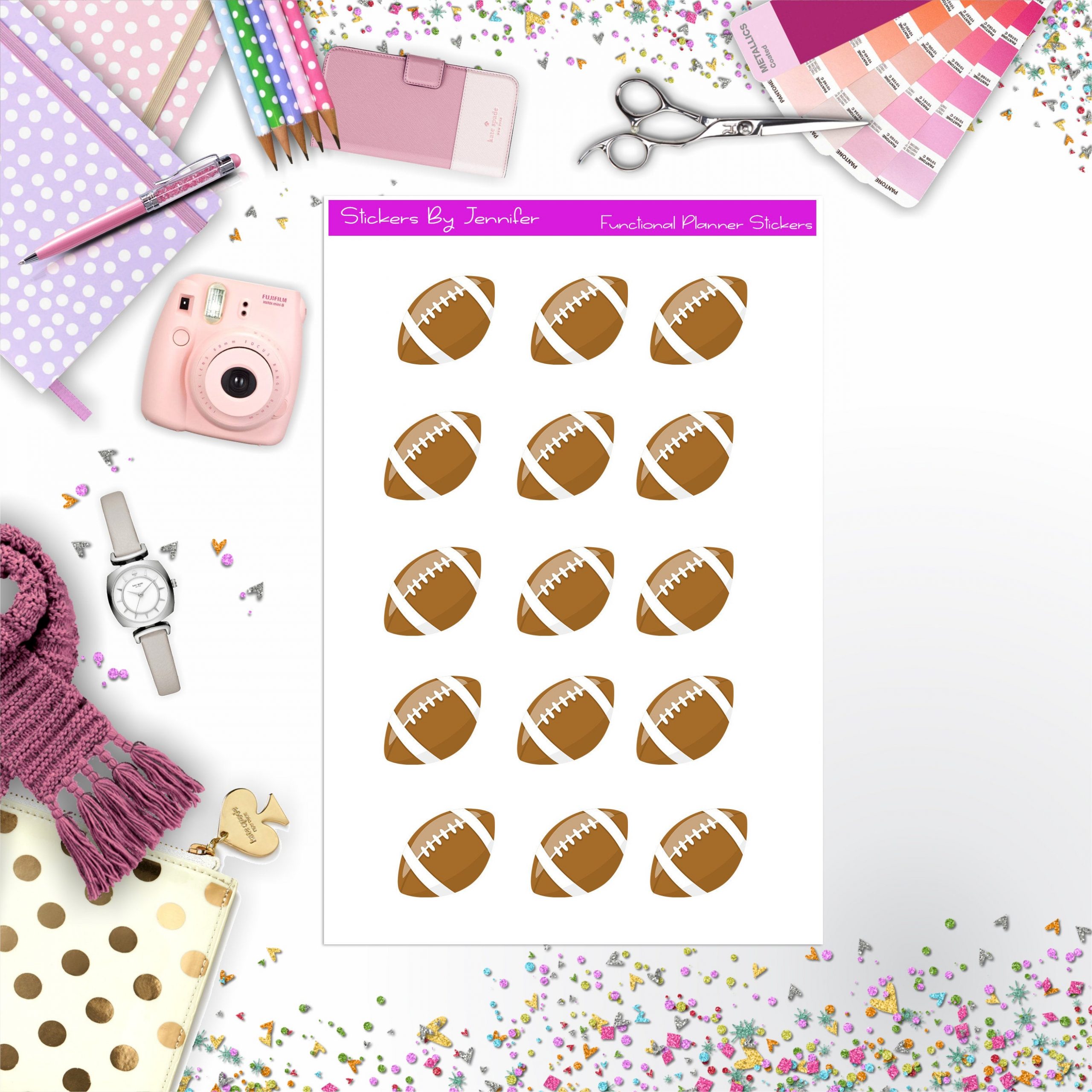 Football Stickers, Planner Stickers, Journal Stickers, Functional Planner Stickers, Stationary Stickers