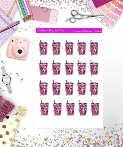 Fruit Tea Drink Stickers, Planner Stickers, Journal Stickers, Functional Planner Stickers, Stationary Stickers