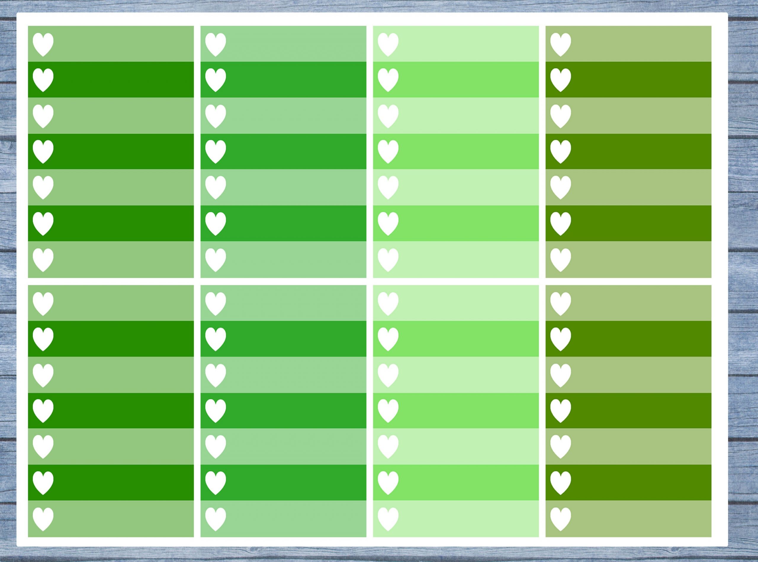 Full Box Planner Stickers, Ombre Full Box Planner Stickers, Planner Stickers, Ombre Heart Stickers, Personal Planner Stickers 009