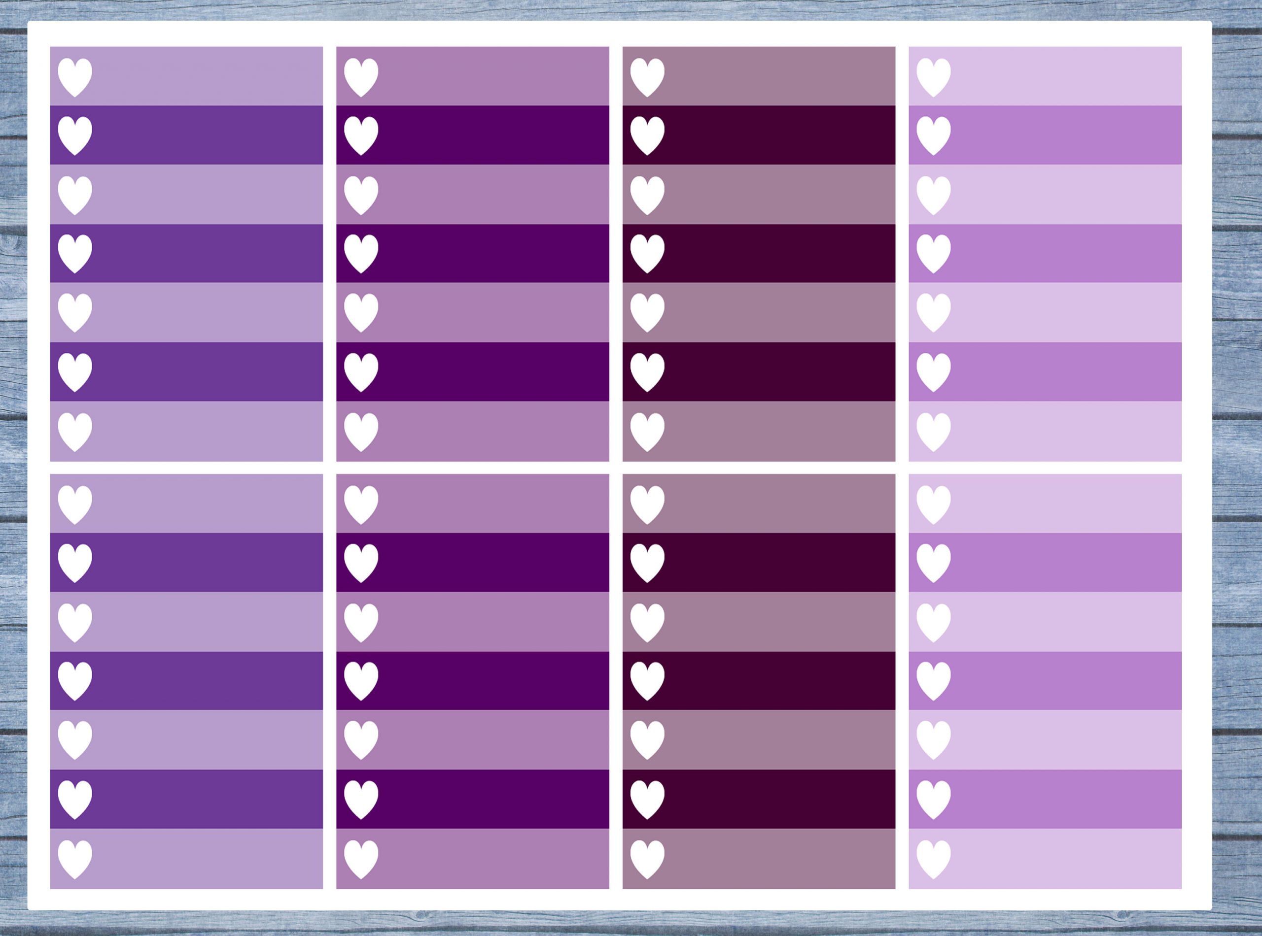 Full Box Planner Stickers, Ombre Full Box Planner Stickers, Planner Stickers, Ombre Heart Stickers, Personal Planner Stickers 017