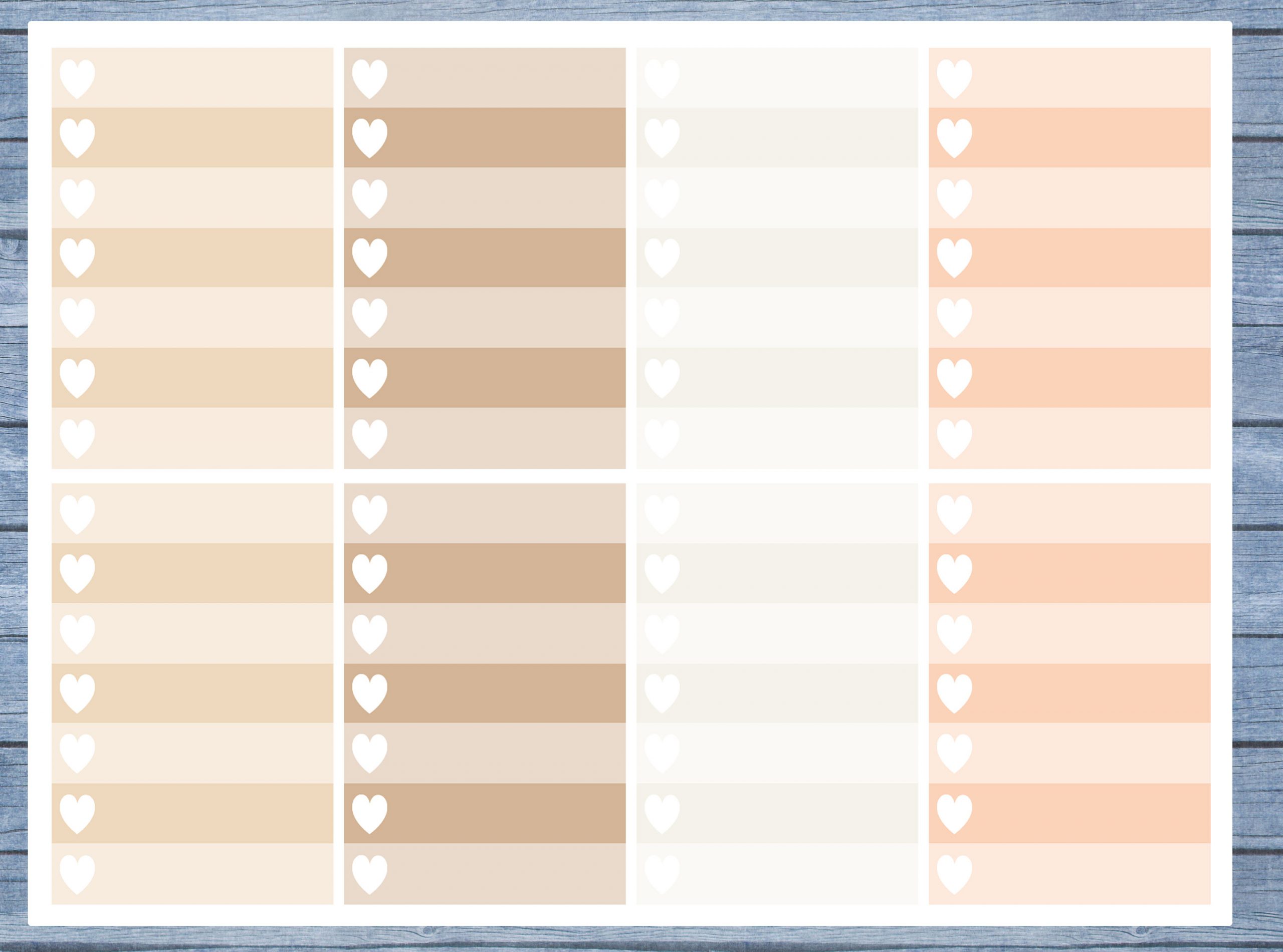 Full Box Planner Stickers, Ombre Full Box Planner Stickers, Planner Stickers, Ombre Heart Stickers, Personal Planner Stickers 024