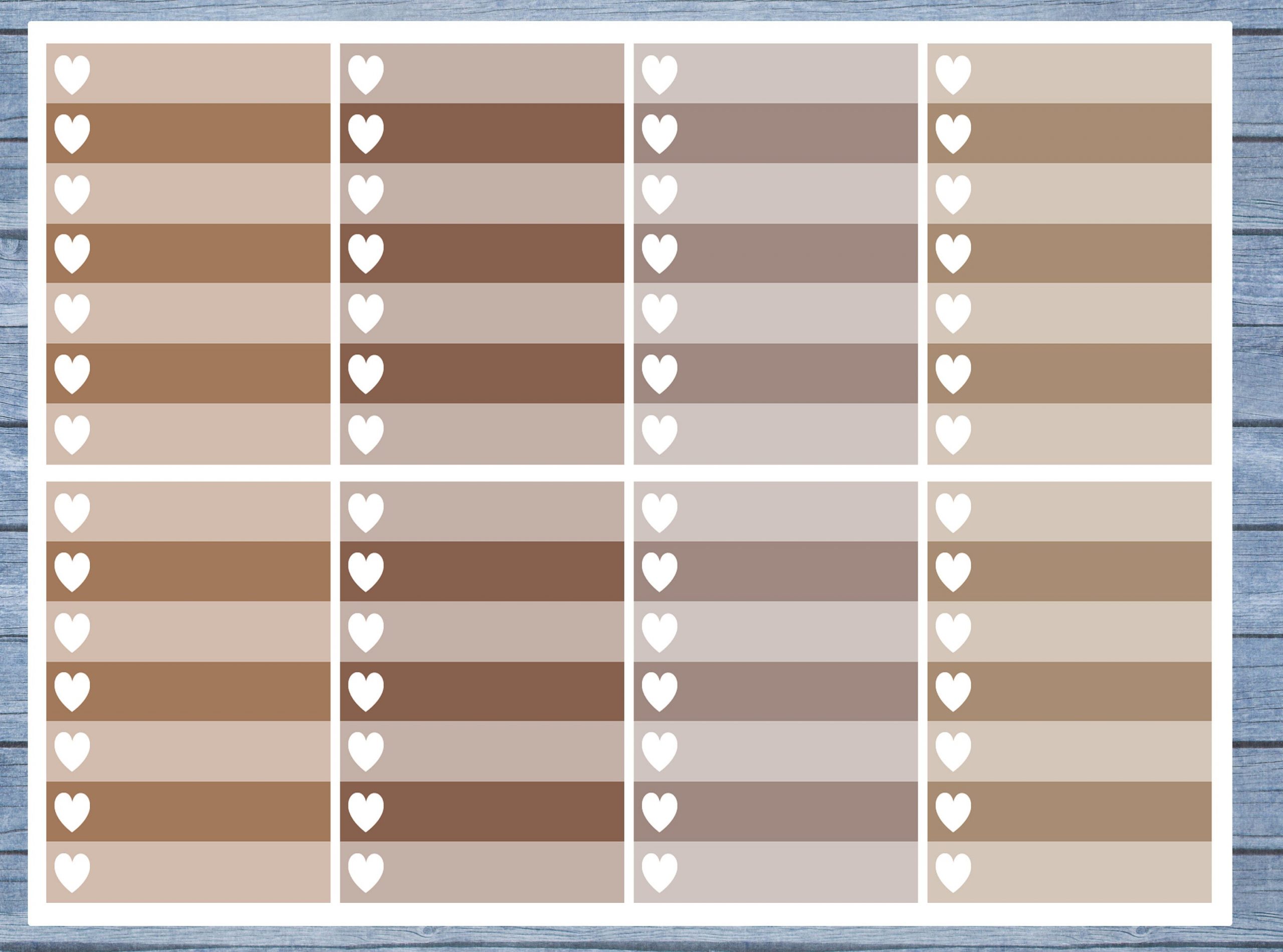 Full Box Planner Stickers, Ombre Full Box Planner Stickers, Planner Stickers, Ombre Heart Stickers, Personal Planner Stickers 025