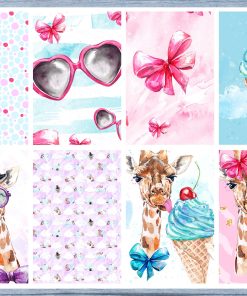 Giraffe Ice Cream Full Box Planner Stickers, Big Happy Planner, Erin Condren, Classic Happy Planner