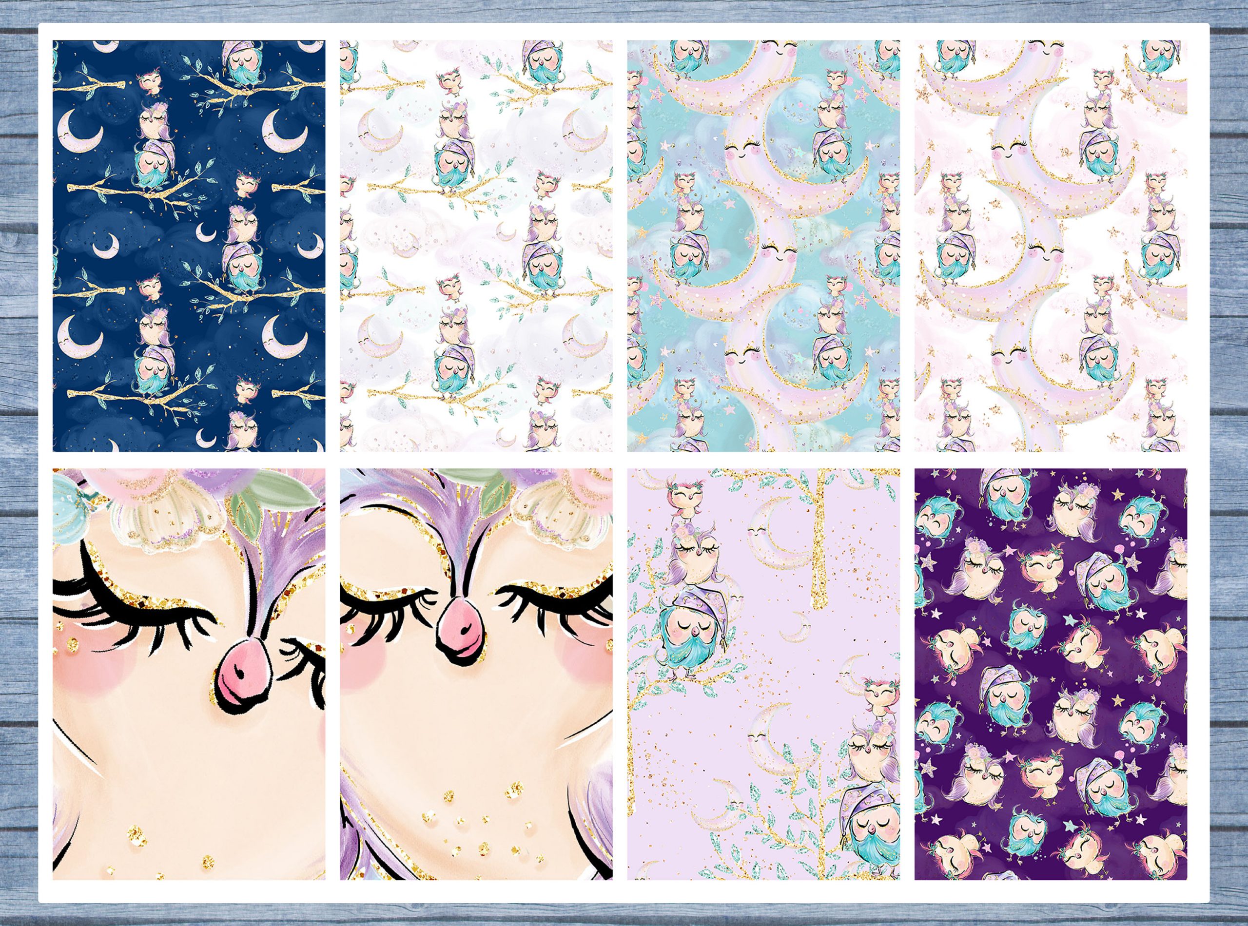 Glitter Gold Owls Full Box Planner Stickers, Big Happy Planner, Erin Condren, Classic Happy Planner