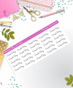 Great Day Script Stickers, Typography Stickers, Planner Stickers, Journal Stickers, Functional Planner Stickers, Stationary Stickers