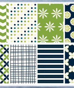 Green And Blue Patterns Full Box Planner Stickers, Big Happy Planner, Erin Condren, Classic Happy Planner