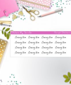 Grocery Run Script Stickers, Typography Stickers, Planner Stickers, Journal Stickers, Functional Planner Stickers, Stationary Stickers