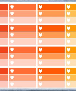 Half Box Planner Stickers, Ombre Half Box Planner Stickers, Planner Stickers, Ombre Heart Stickers, Personal Planner Stickers 012