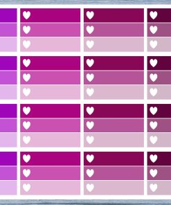 Half Box Planner Stickers, Ombre Half Box Planner Stickers, Planner Stickers, Ombre Heart Stickers, Personal Planner Stickers 017