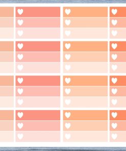 Half Box Planner Stickers, Ombre Half Box Planner Stickers, Planner Stickers, Ombre Heart Stickers, Personal Planner Stickers 023