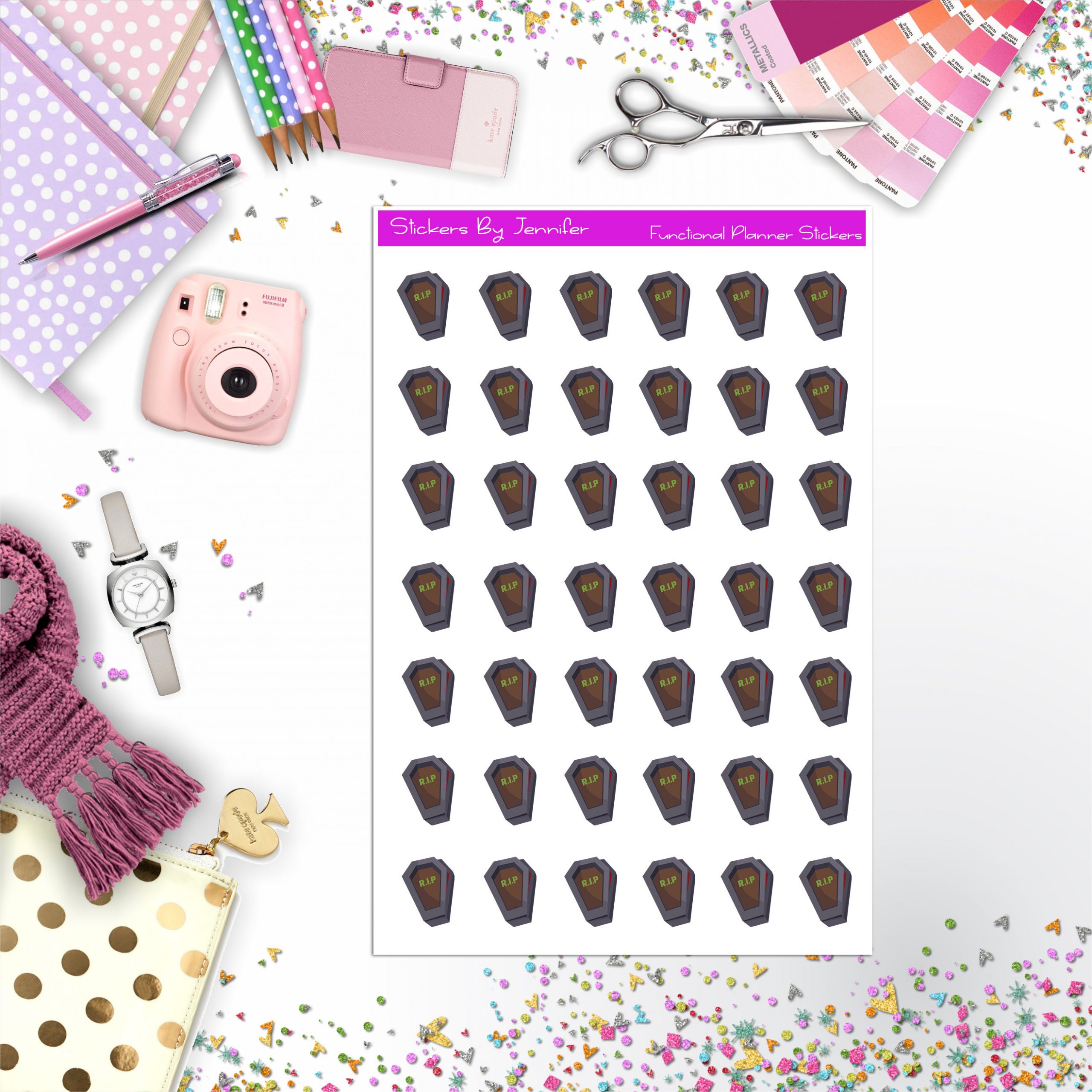 Halloween Stickers, Planner Stickers, Journal Stickers, Functional Planner Stickers, Stationary Stickers