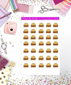 Hamburger Stickers, Planner Stickers, Journal Stickers, Functional Planner Stickers, Stationary Stickers