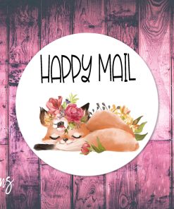 Happy Mail, Small Business Stickers, Circle Stickers, Stationary Stickers, Functional Planner Stickers, Envelope Stickers