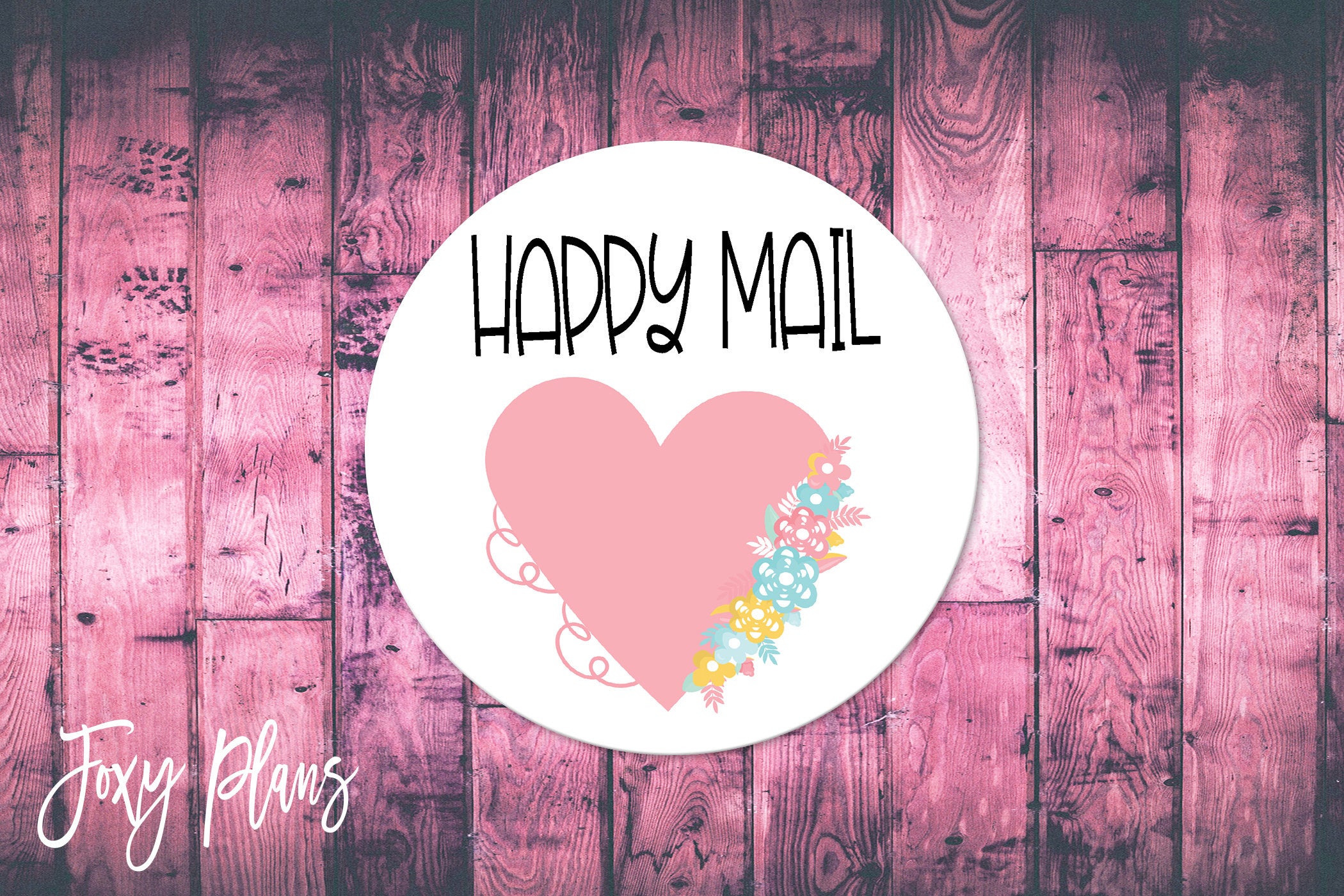 Happy Mail, Small Business Stickers, Circle Stickers, Stationary Stickers, Functional Planner Stickers, Envelope Stickers