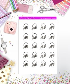 Headphones Stickers, Planner Stickers, Journal Stickers, Functional Planner Stickers, Stationary Stickers