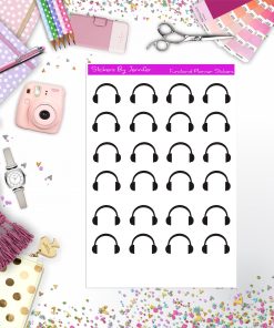 Headphones Stickers, Planner Stickers, Journal Stickers, Functional Planner Stickers, Stationary Stickers