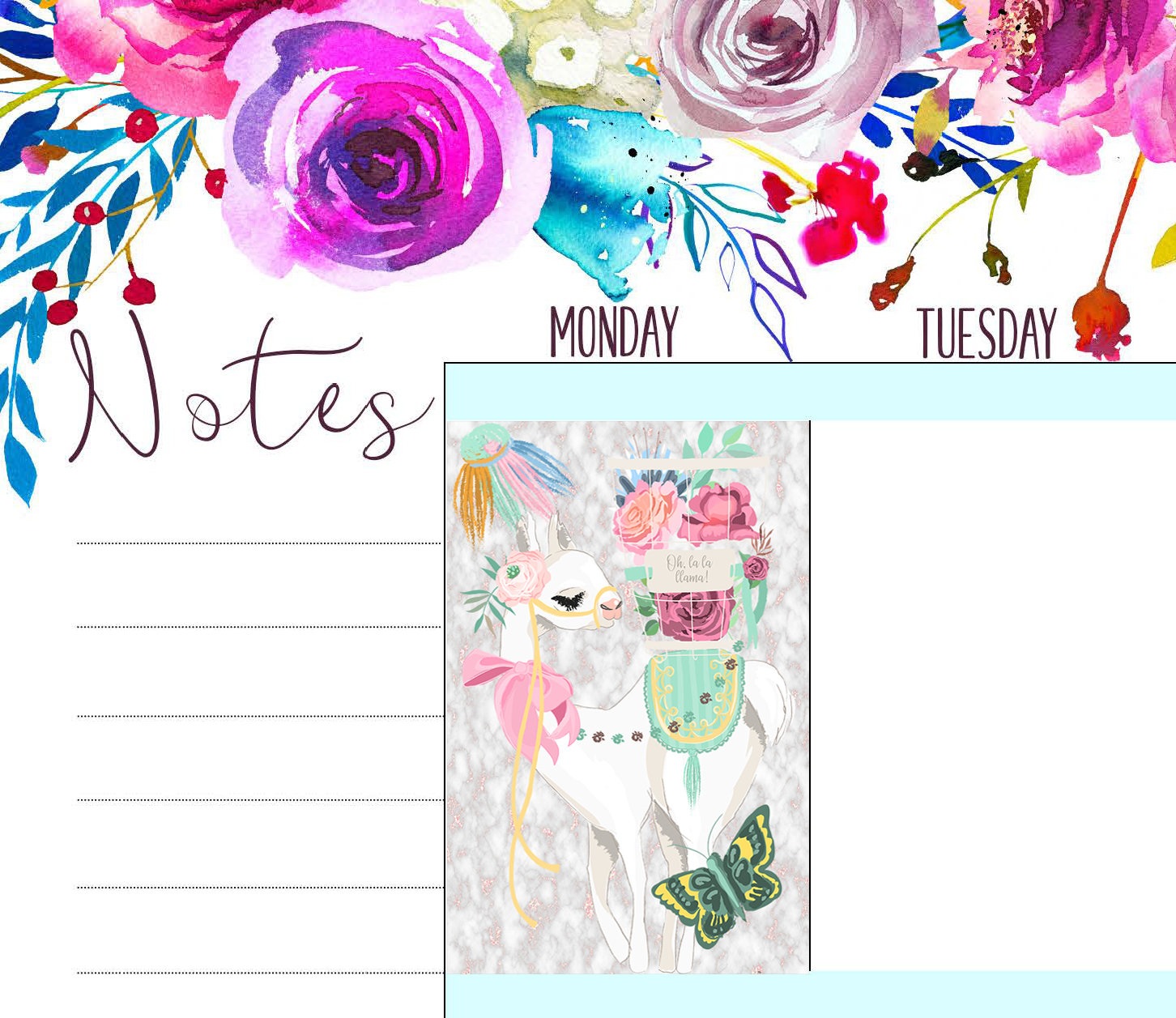 Llama Full Box Planner Stickers, Big Happy Planner, Erin Condren, Classic Happy Planner - Image 3