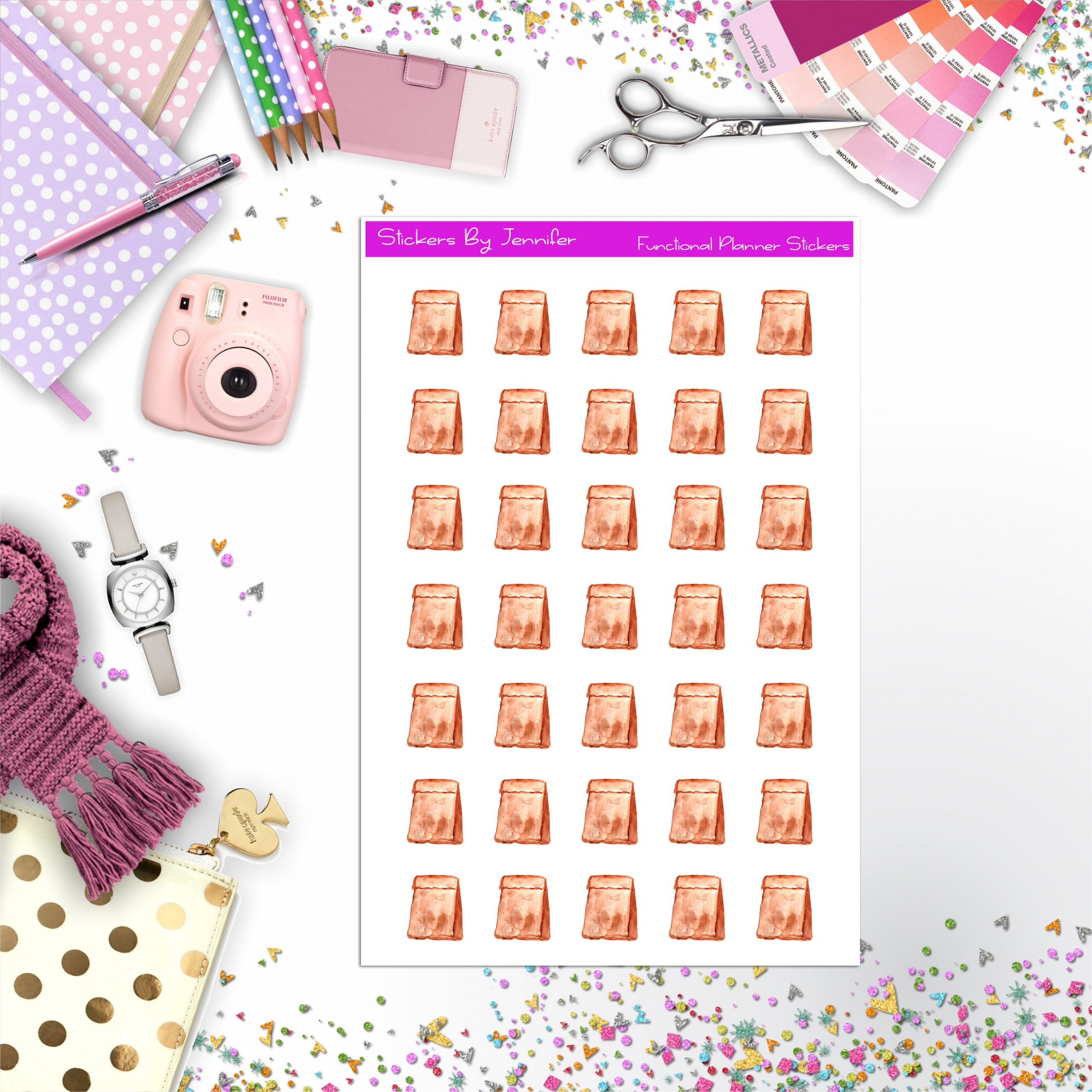 Lunch Bag Stickers, Planner Stickers, Journal Stickers, Functional Planner Stickers, Stationary Stickers