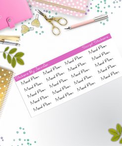 Meal Plan Script Stickers, Typography Stickers, Planner Stickers, Journal Stickers, Functional Planner Stickers, Stationary Stickers