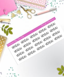 Monday Script Stickers, Typography Stickers, Planner Stickers, Journal Stickers, Functional Planner Stickers, Stationary Stickers