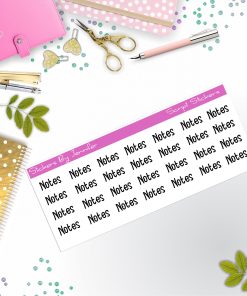 Notes Script Stickers, Typography Stickers, Planner Stickers, Journal Stickers, Functional Planner Stickers, Stationary Stickers